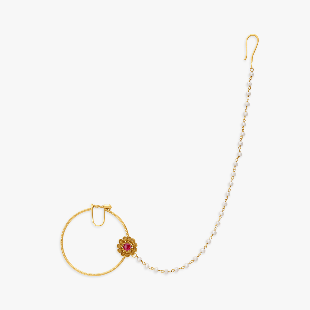 

Elegant zardozi Nose Pin