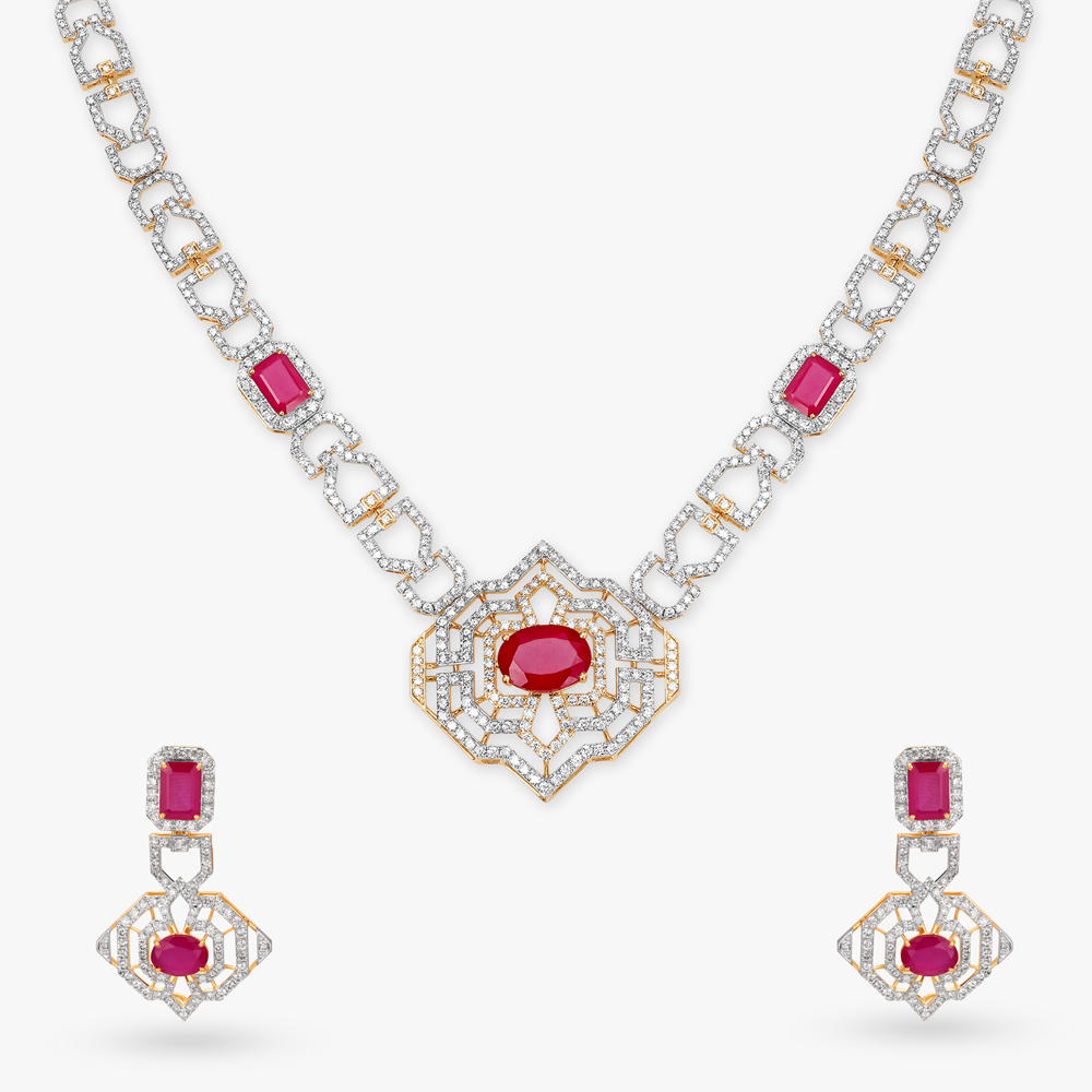 Classic Charms Natural diamond Necklace Set