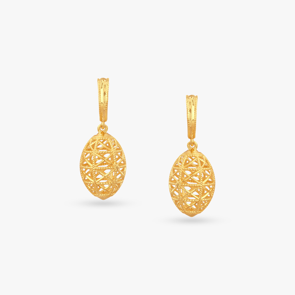 Lattice Luxe Gold Drop Earrings