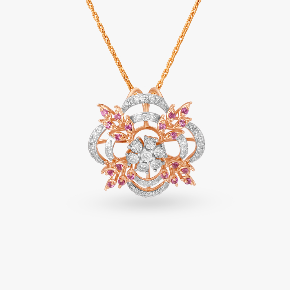 Floral Diamond Pendant