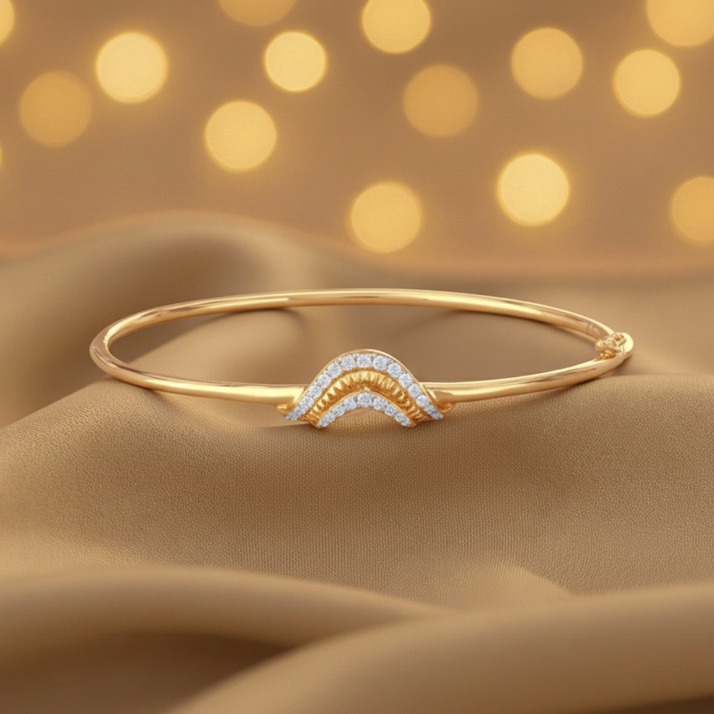 Wave Crest Diamond Bangle