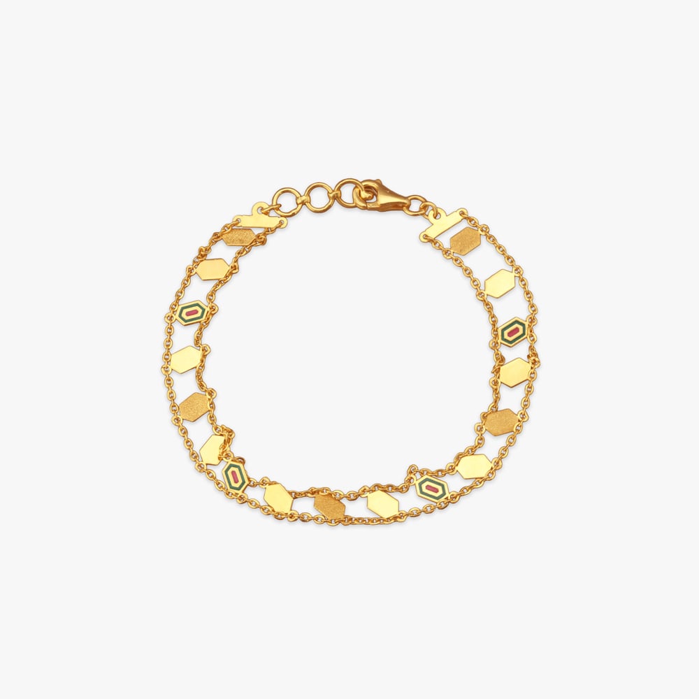 Hexa Twist Gold Bracelet