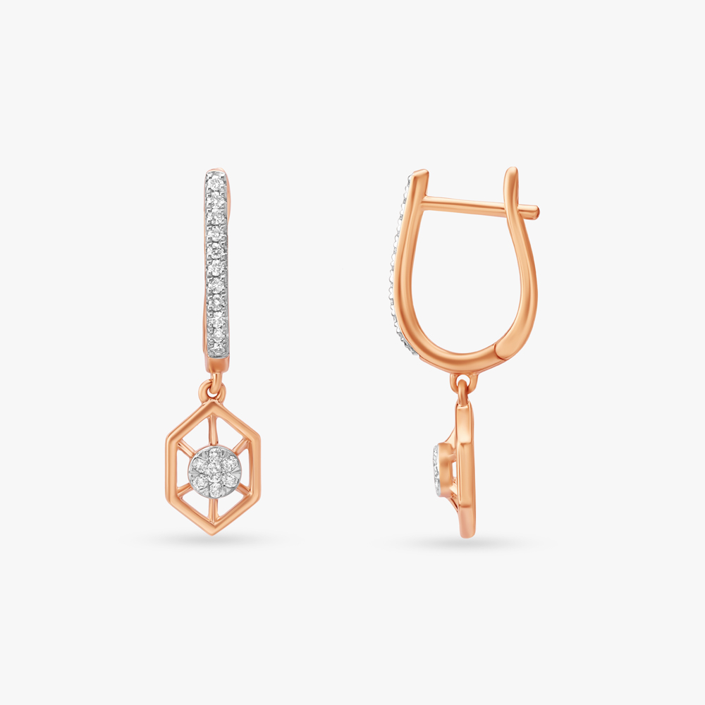 

Geometric Diamond Drop Earrings