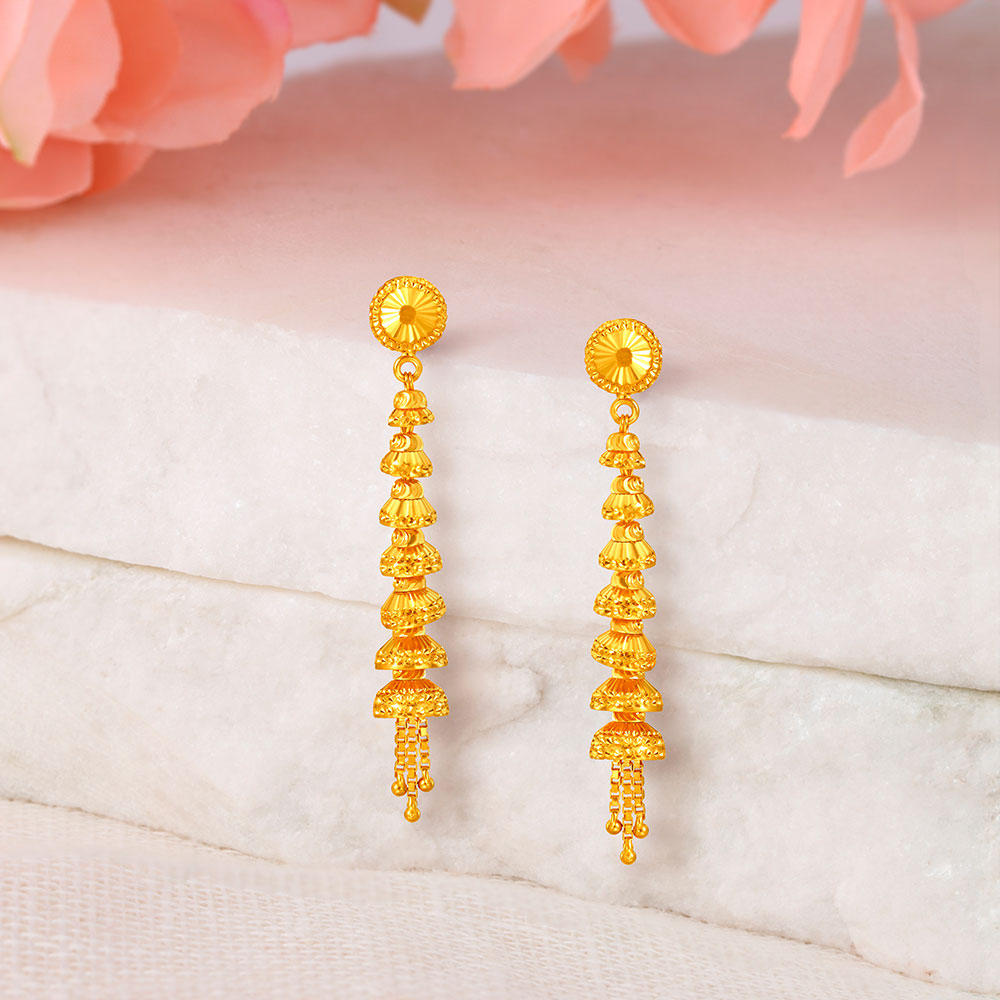

Traditional Dainty Gold Multi Layer Jhumkas