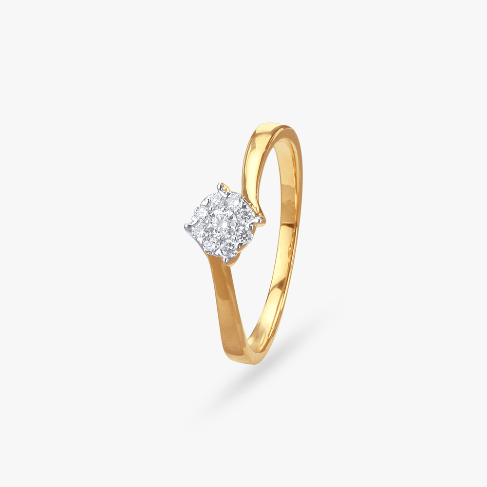 Sparkle Swirl Diamond Finger Ring