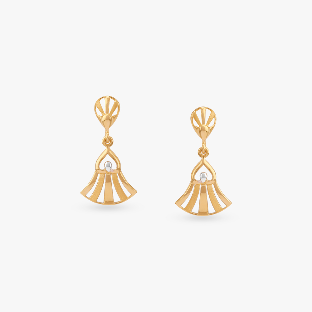 Twilight Whirl Gold Drop Earrings