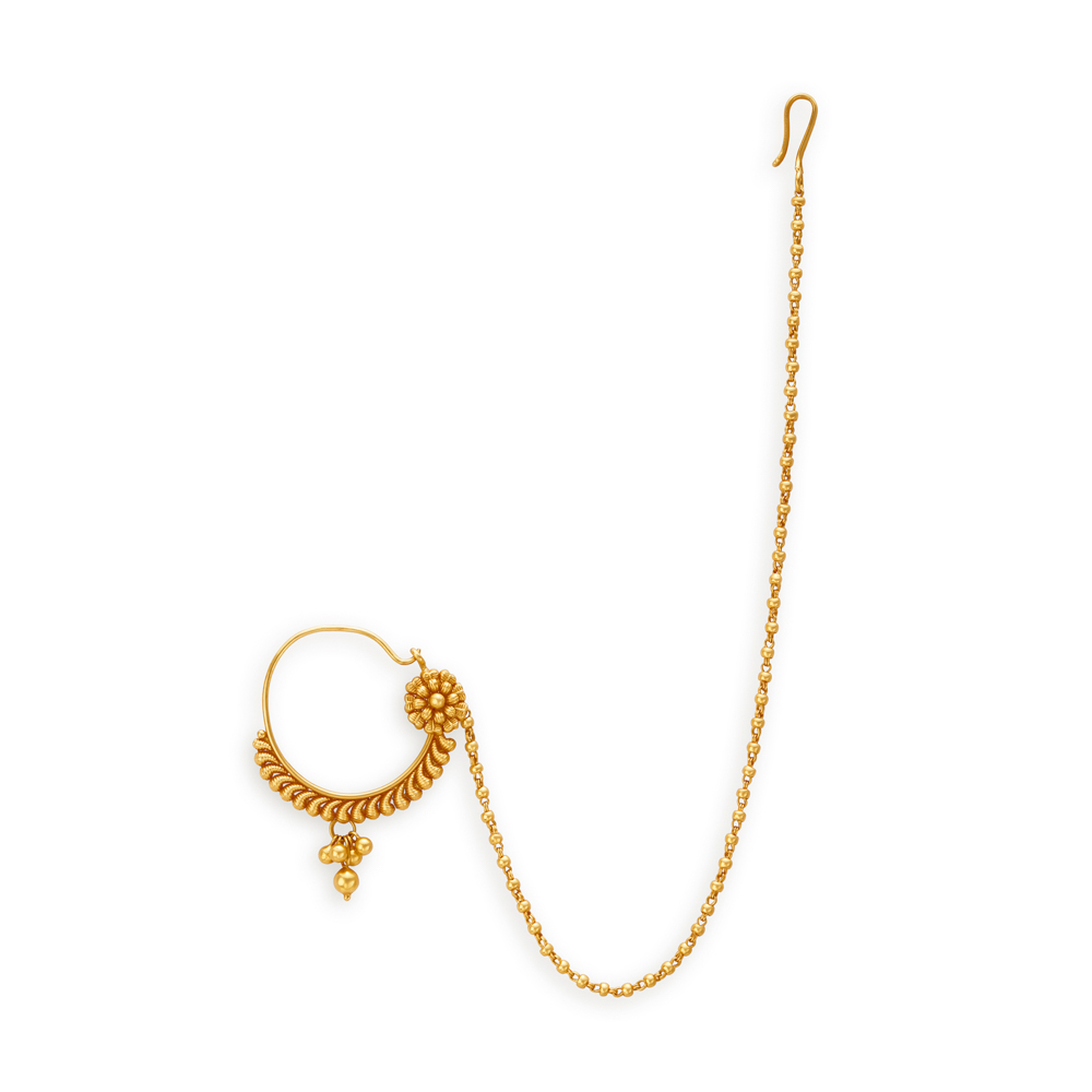 Traditional Floral Gold Nath