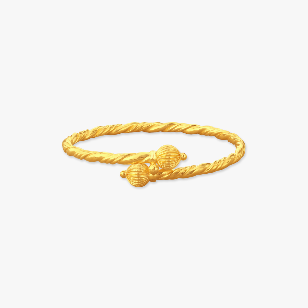 Twined Globe Gold Bangle