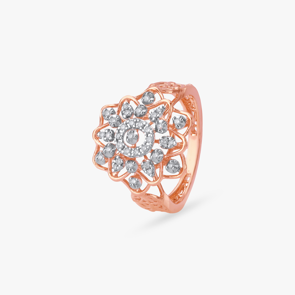 Radiant Rosette Diamond Ring