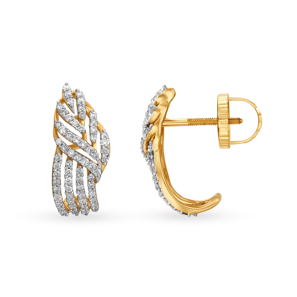 

Dazzling Stylish Diamond Hoop Earrings