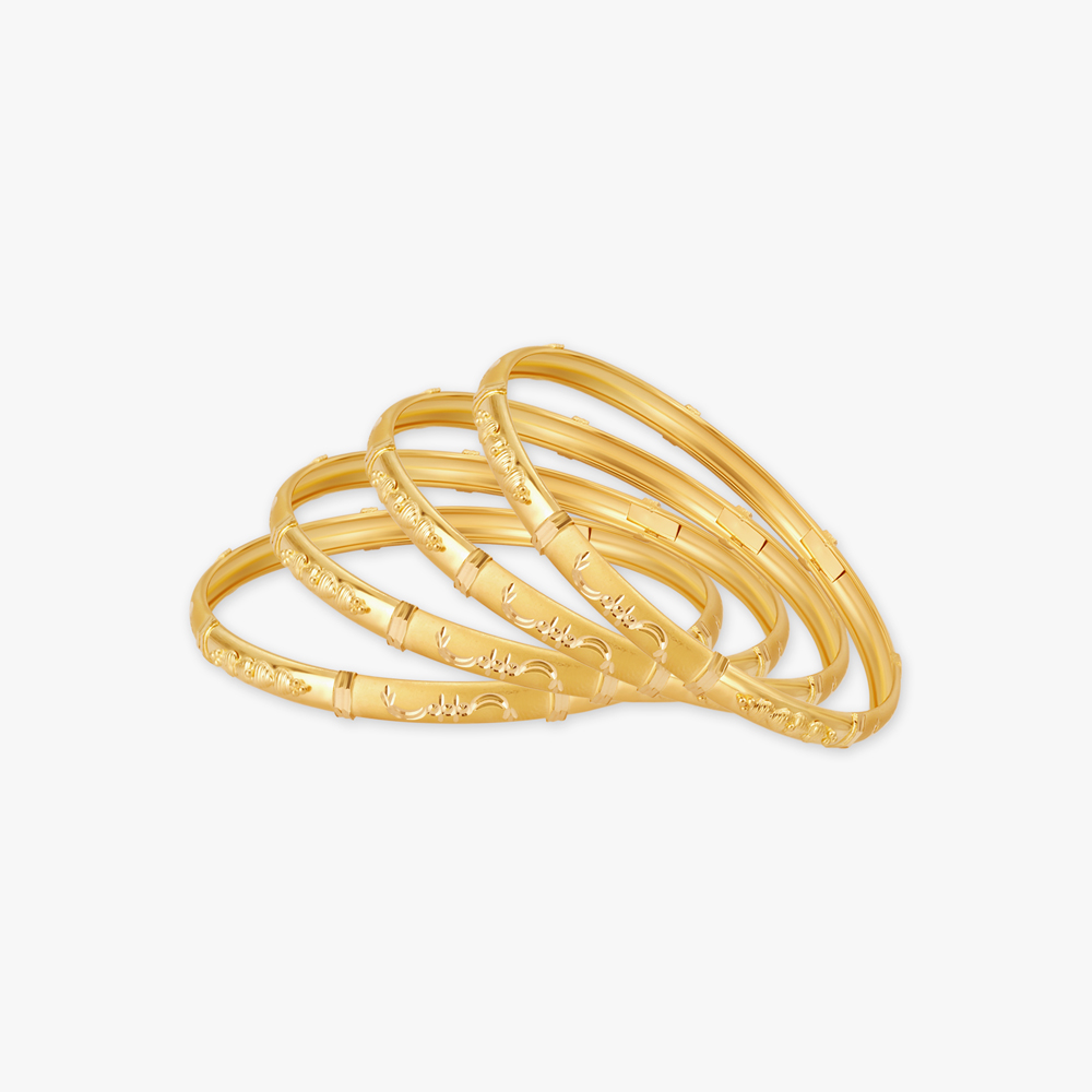 Engraved Gold Bangles