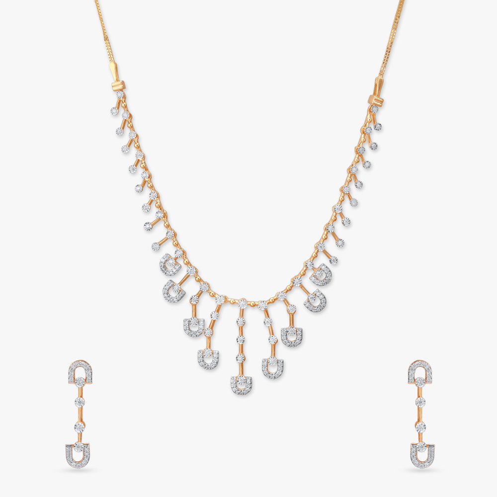 Gleaming Grandeur Diamond Necklace Set