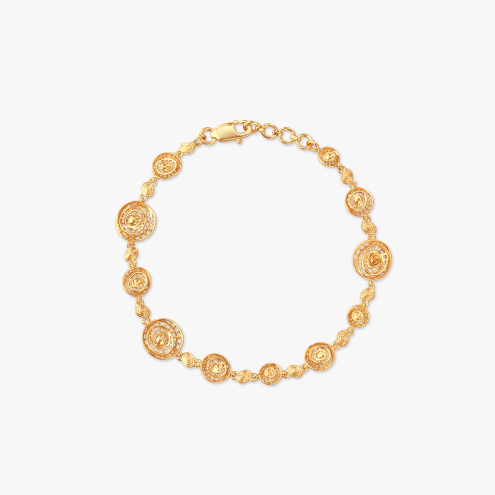 Whirl Charm Gold Bracelet