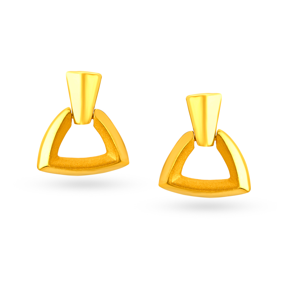 Elegant 22 Karat Yellow Gold Geometric Drops