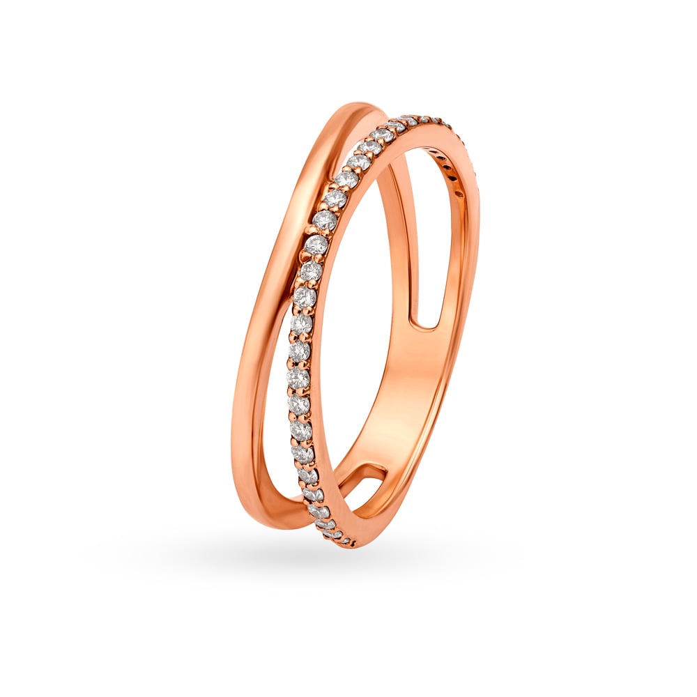 

Dual Band Diamond Finger Ring