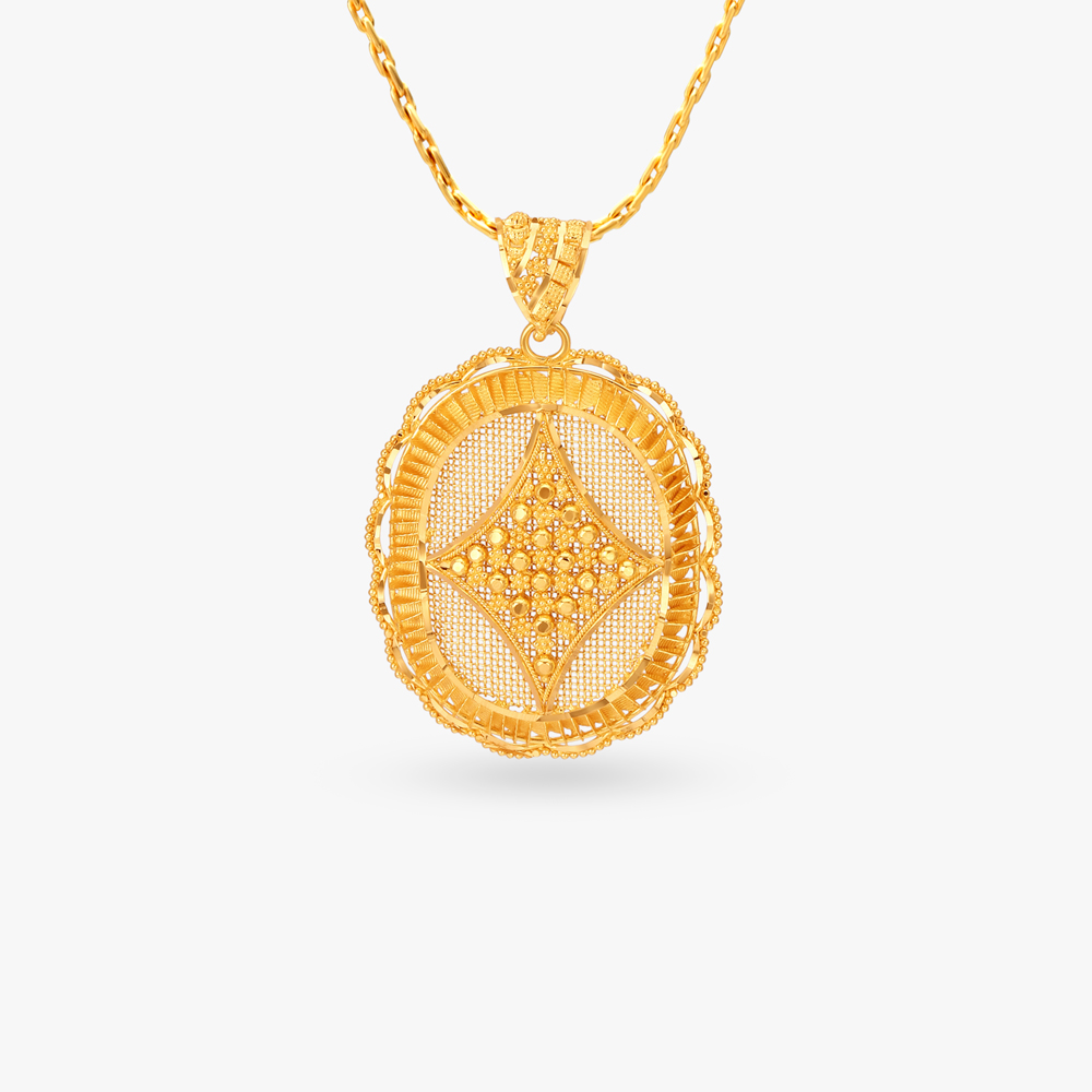 

Vintage Gold Pendant and Earrings Set