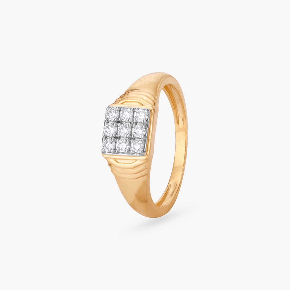 Structured Gleam Diamond Finger Ring for Men