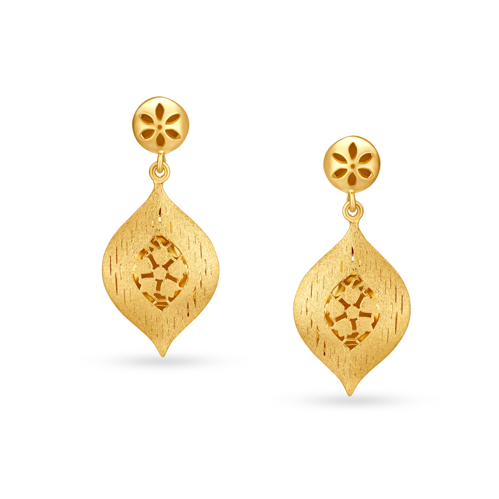 Contemporary Gold Drop Earrings