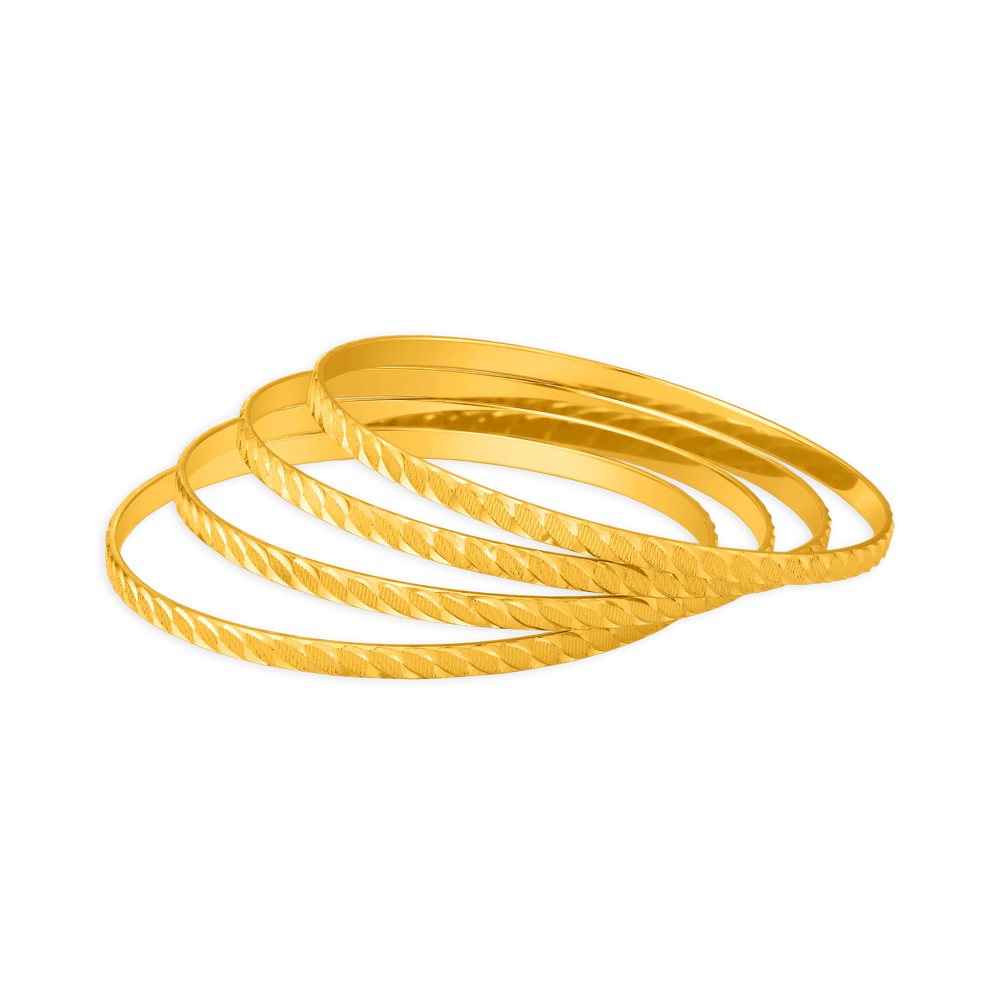 Textured Gold Bangles