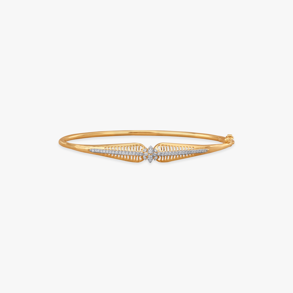 Sculpted Beam Diamond Bangle