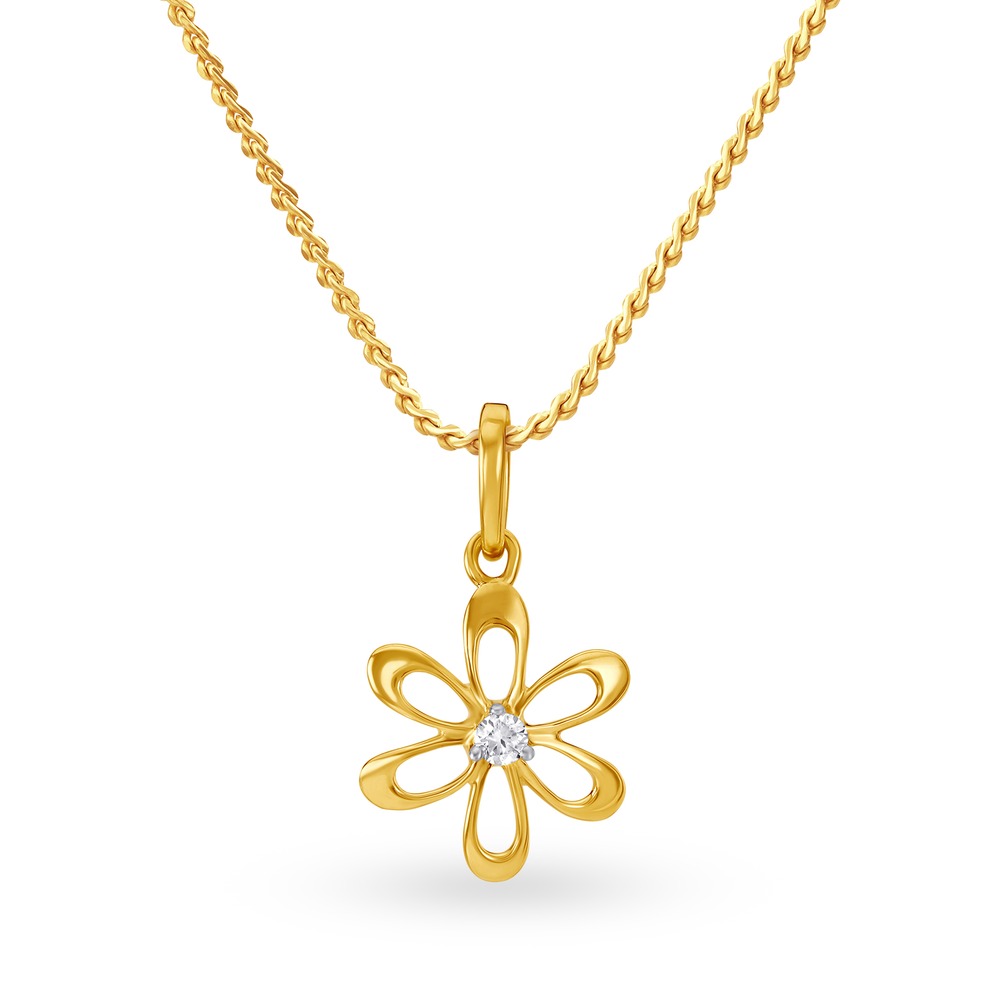 

Cute Floral Diamond Pendant