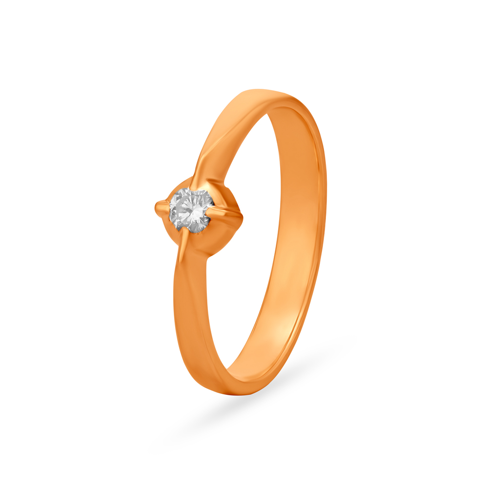 Diamond Finger Ring With Single Stone