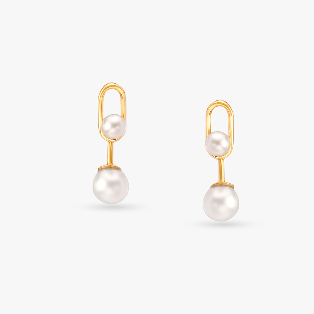 Refined Pearl Drop Earrings