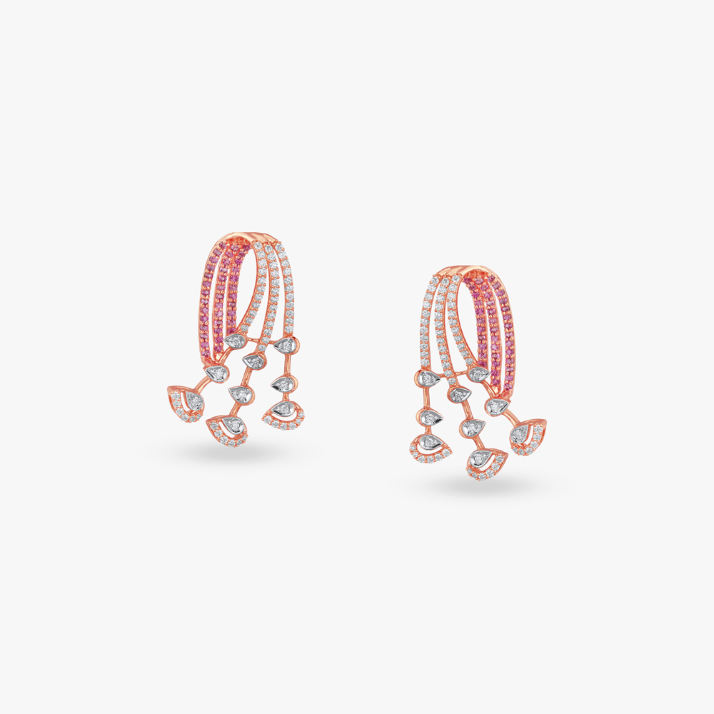 Playful Cascade Diamond Drop Earrings