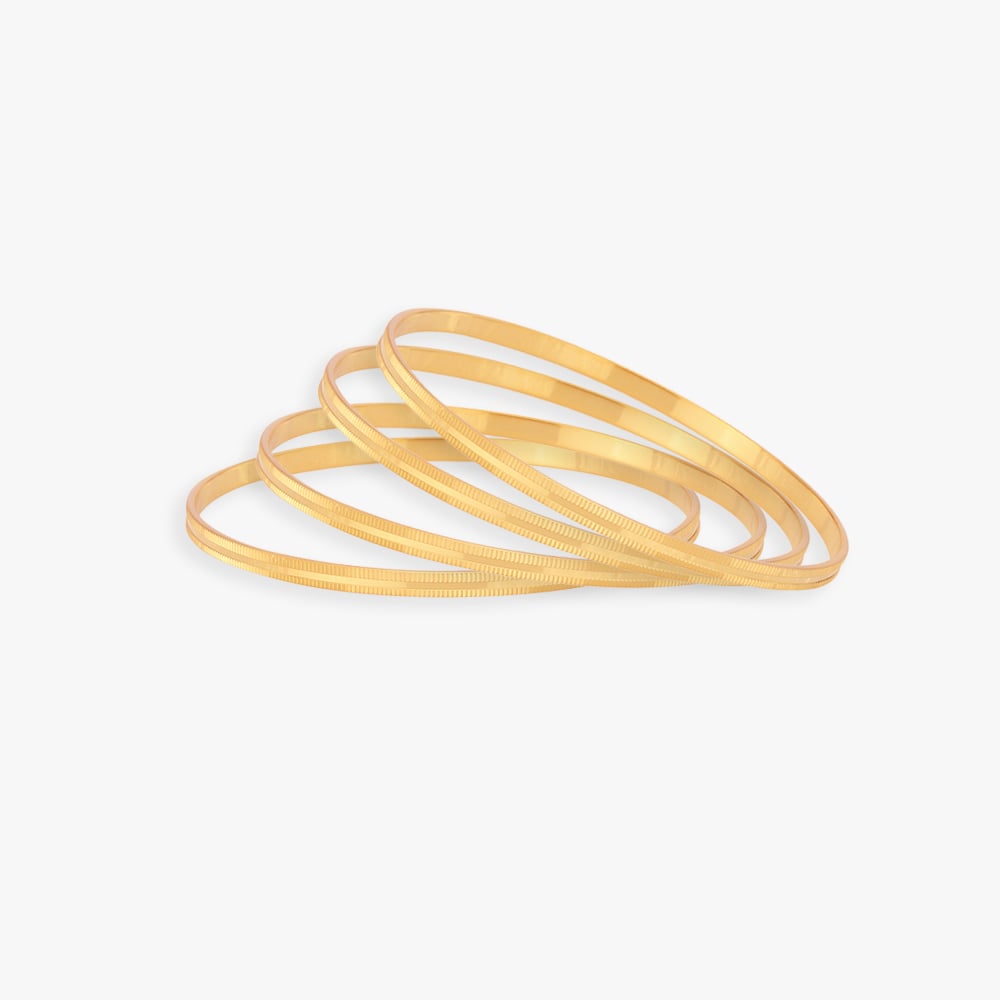 Gleaming Horizon Gold Bangles