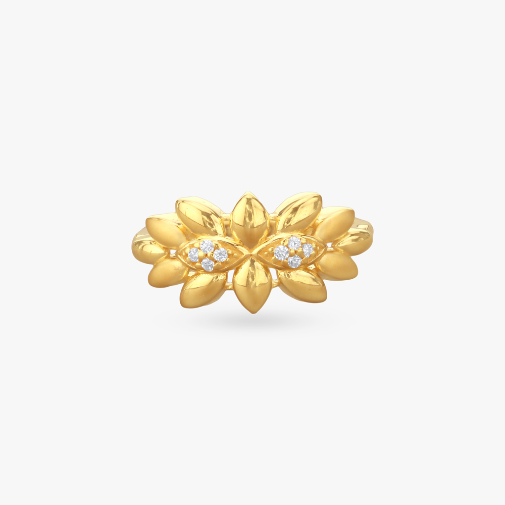 Dewdrop Blossom Gold Ring