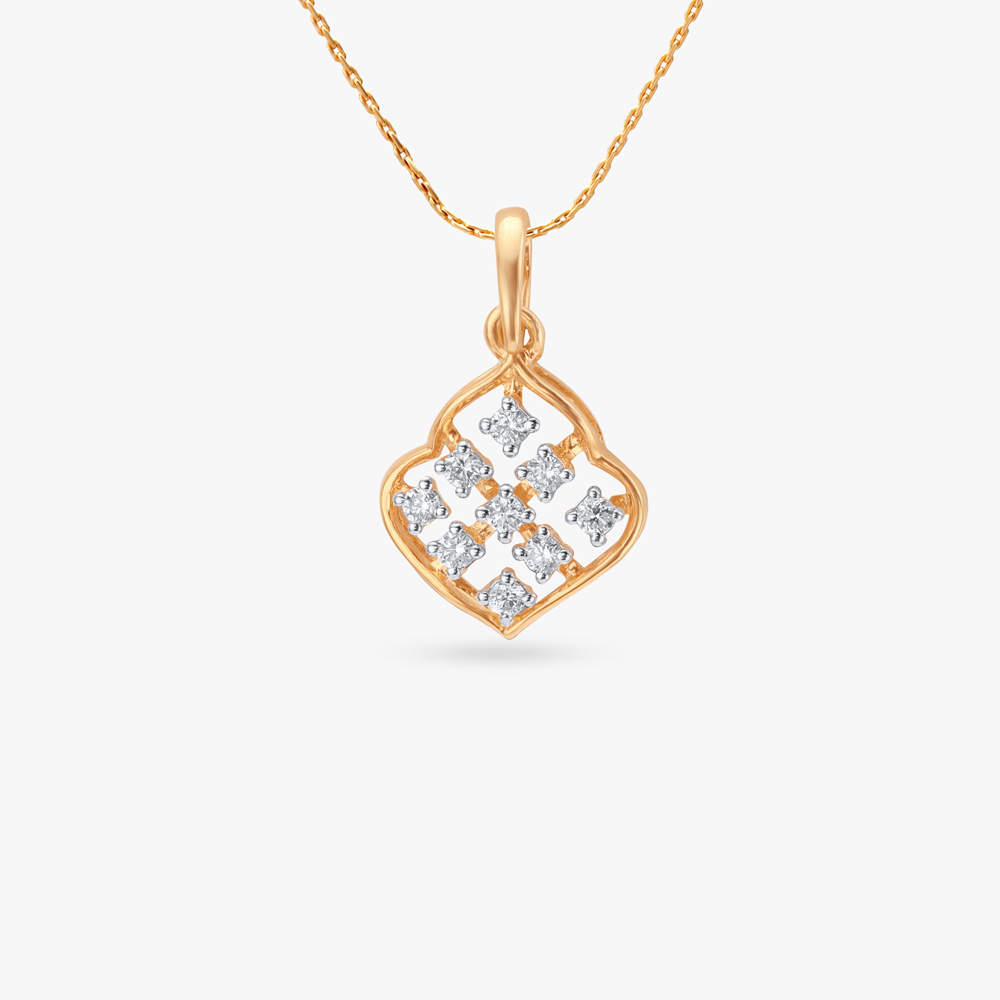 Vintage Lattice Diamond Pendant