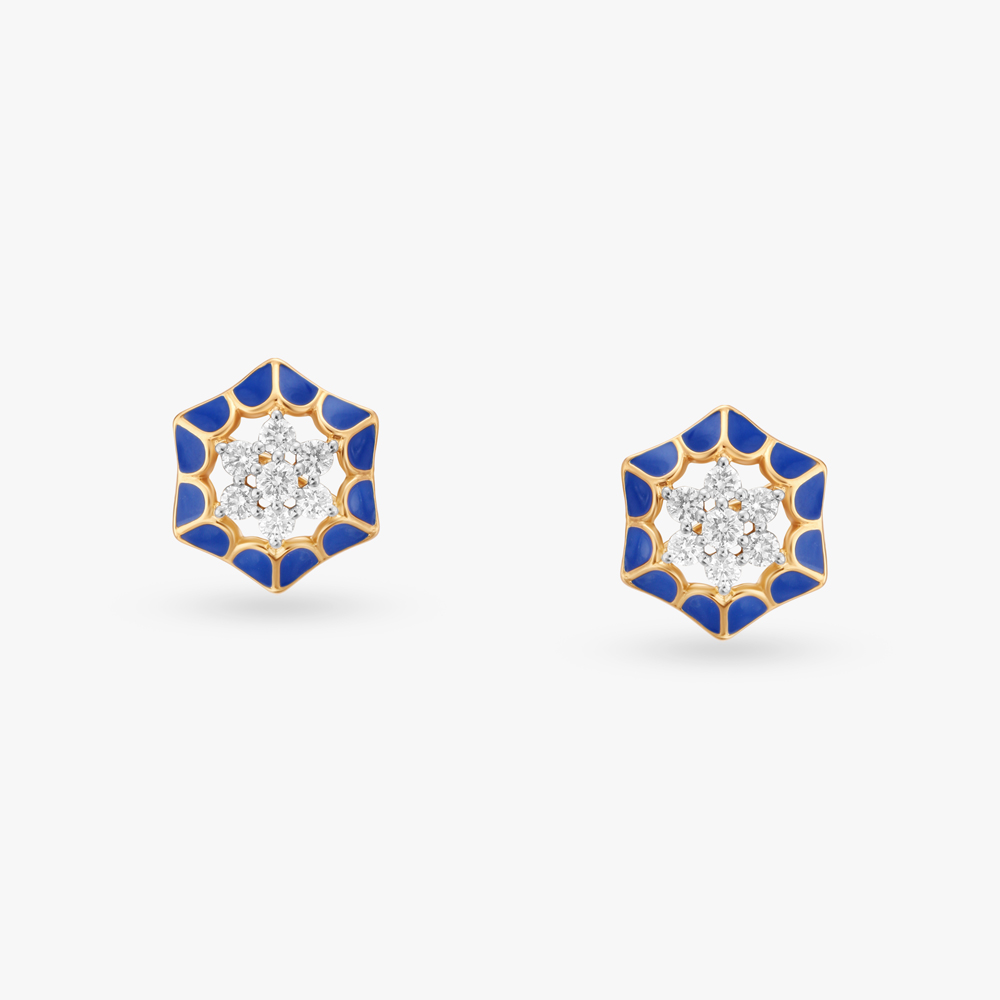 Radiant Diamond Stud Earrings