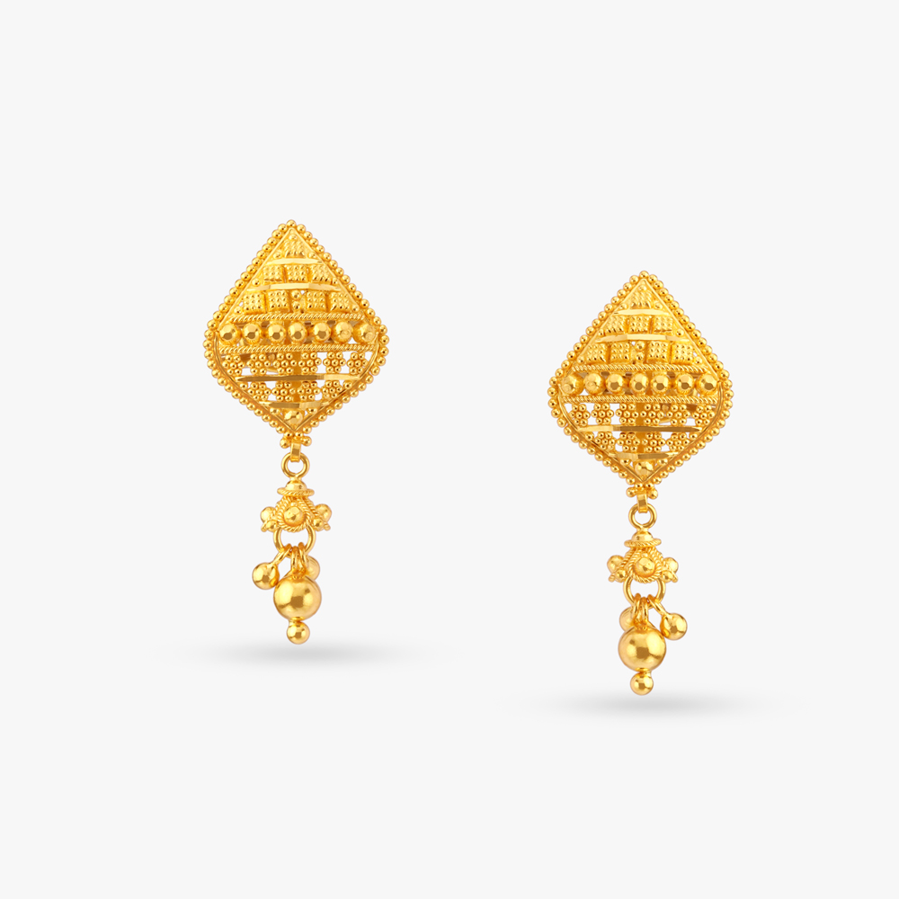 Ornate Gold Drop Earrings