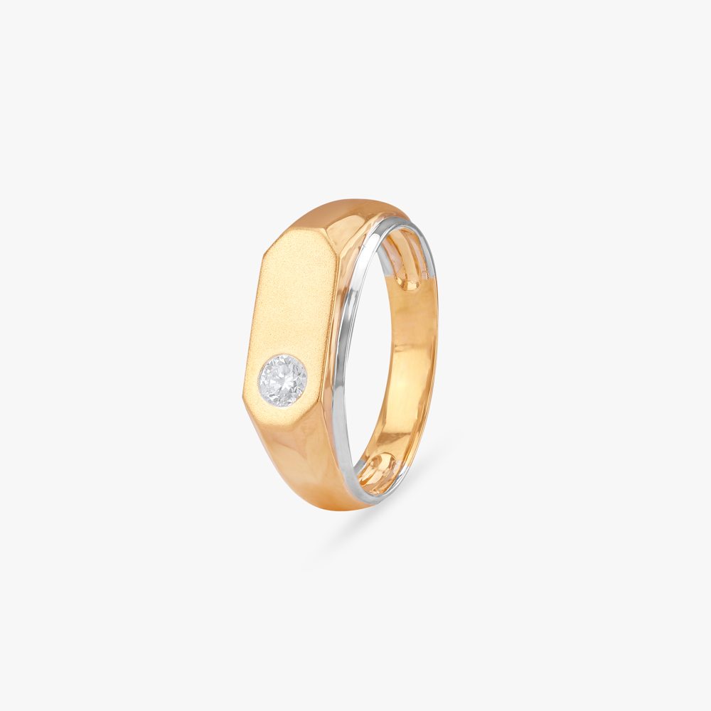 Sleek Contour Diamond Ring for Men