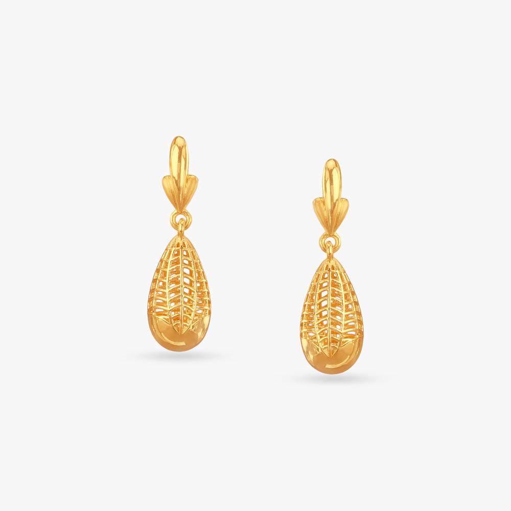 Gloss Dome Gold Drop Earrings