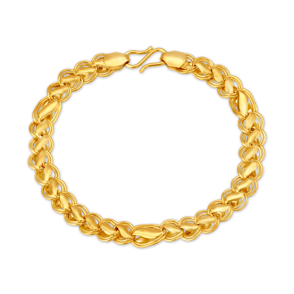 Graceful 22 Karat Yellow Gold Twist Link Bracelet