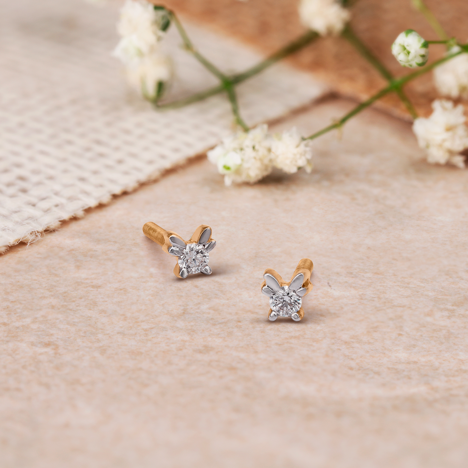 Graceful Diamond Stud Earrings