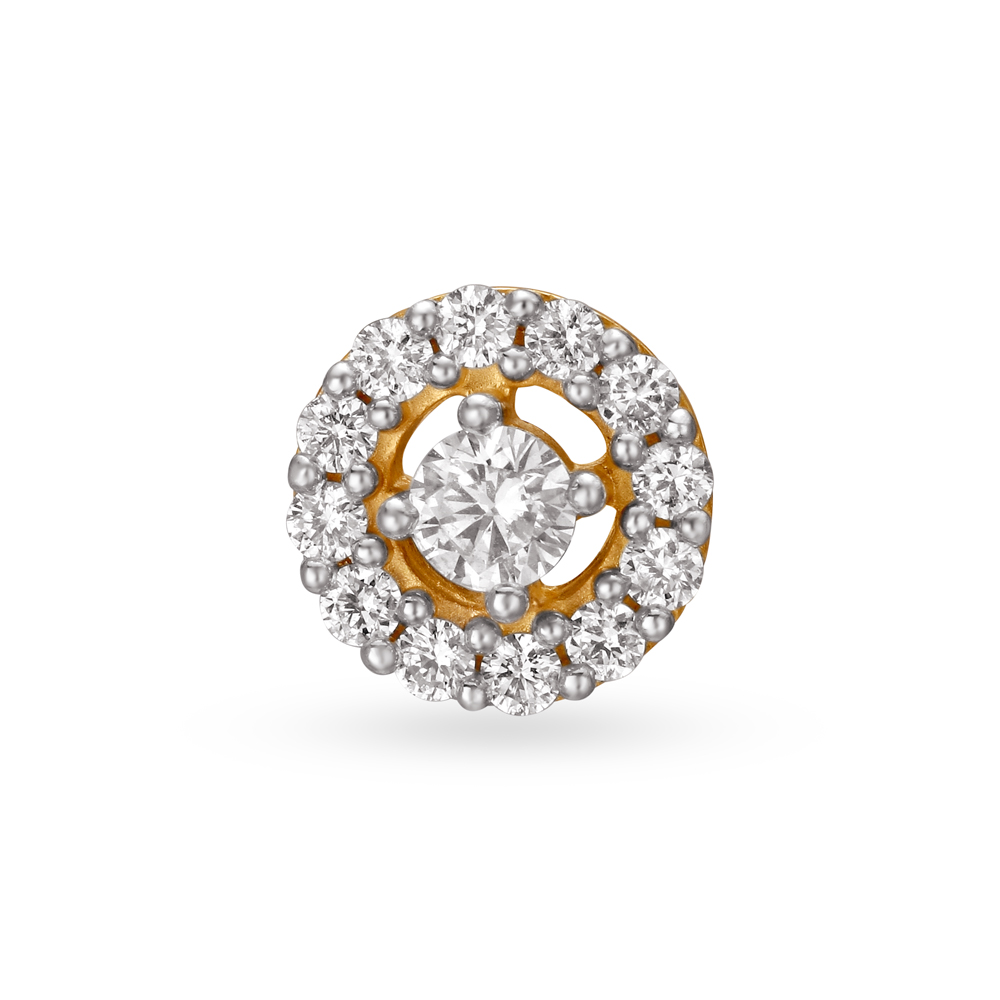 Blingy Round Gold and Diamond Nose Pin