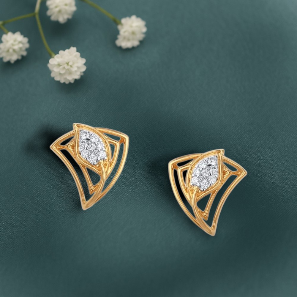 Abstract Marquise Diamond Stud Earrings