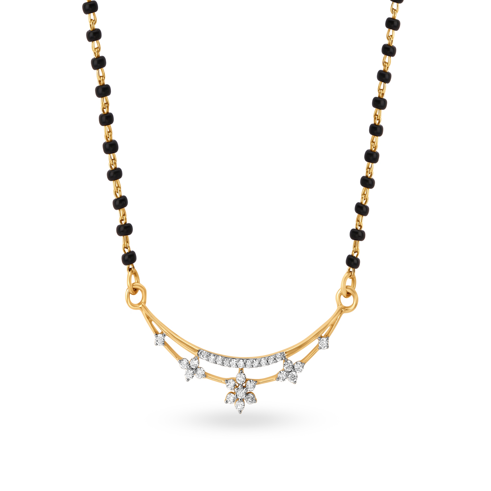 Flower and Stars Diamond Mangalsutra
