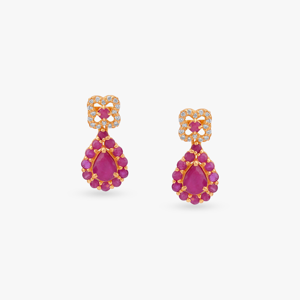 Radiant Royale Ruby Drop Earrings