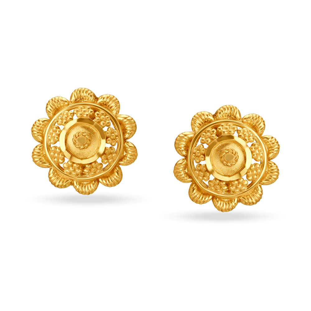 

Rawa Work Floral Gold Studs