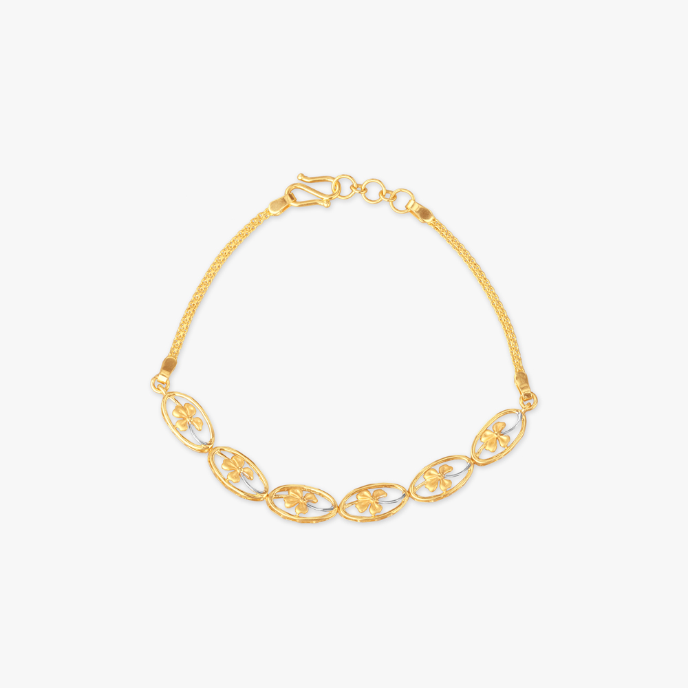 Oval Charm Gold Bracelet