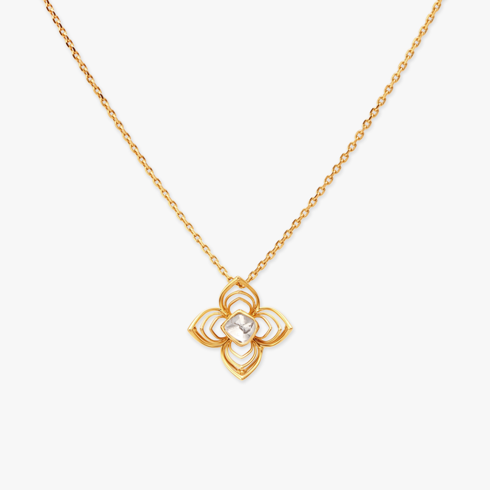 Classy Floral Pendant with Chain