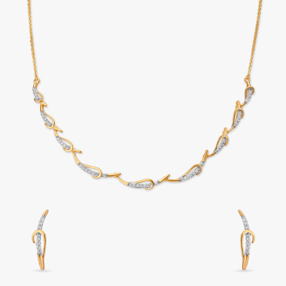 Whimsical Vines Diamond Necklace Set