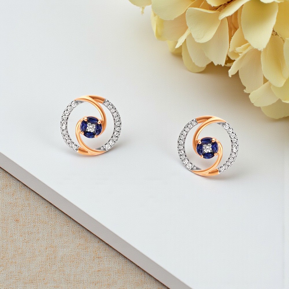 

Orbiting Sapphire Diamond Stud Earrings