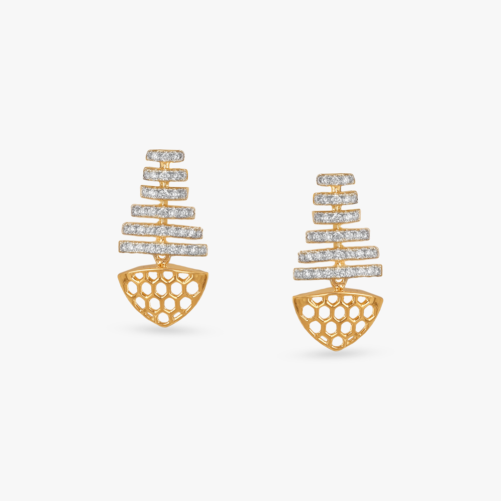 Bold Stride Diamond Drop Earrings
