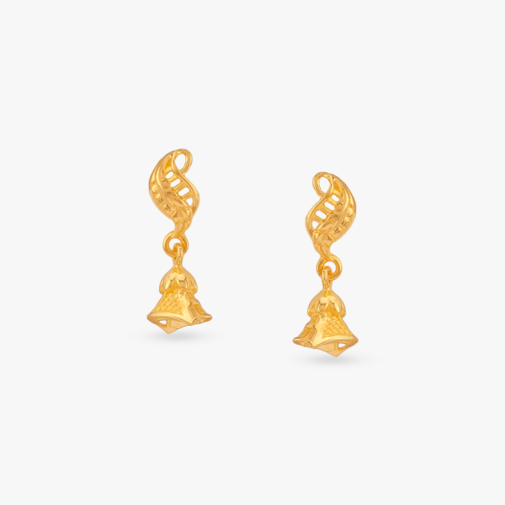 Petal Swing Gold Jhumka Earrings
