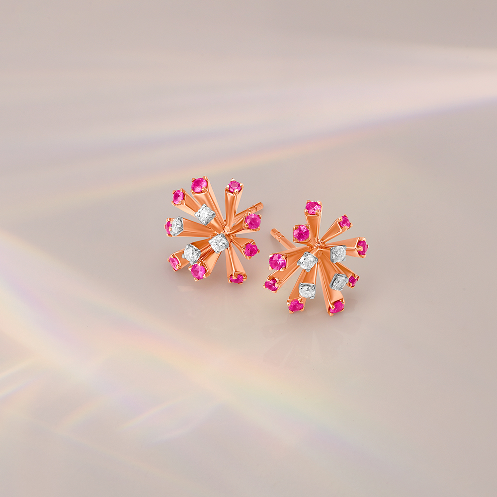 Spark Blush Diamond Stud Earrings
