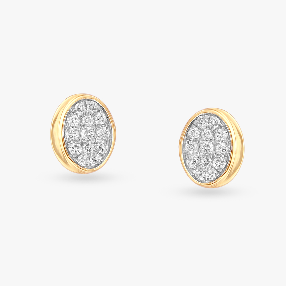 Frosted Diamond Stud Earrings
